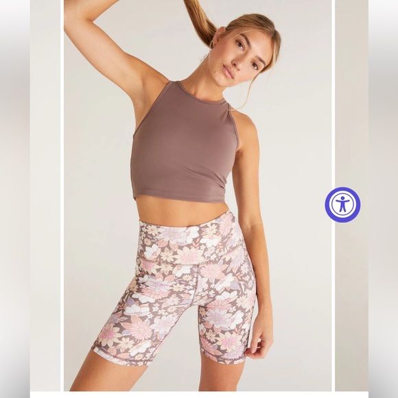 NEW Z Supply Active Pink and Purple floral Bike Shorts size M - Picture 5 of 10